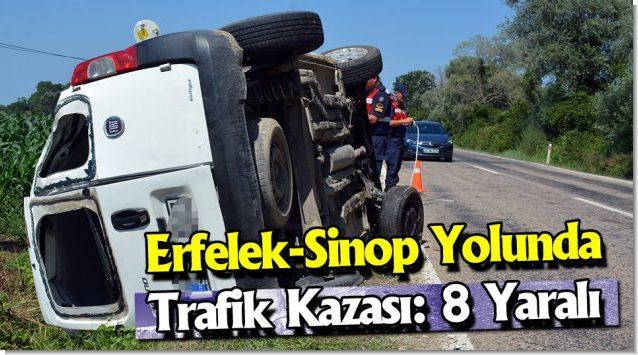 Sinop’ta meydana gelen trafik kazasında 4’ü çocuk 8 kişi yaralandı