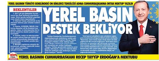 YEREL BASIN DESTEK BEKLİYOR.