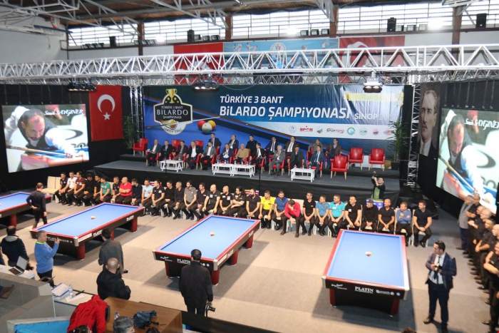 Sinop'ta Türkiye 3 Bant Bilardo heyacanı başladı.