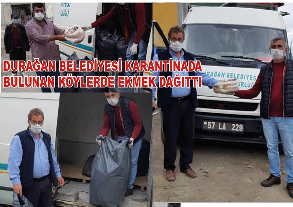 DURAĞAN BELEDİYESİ KARANTİNADA BULUNAN KÖYLERDE EKMEK DAĞITTI