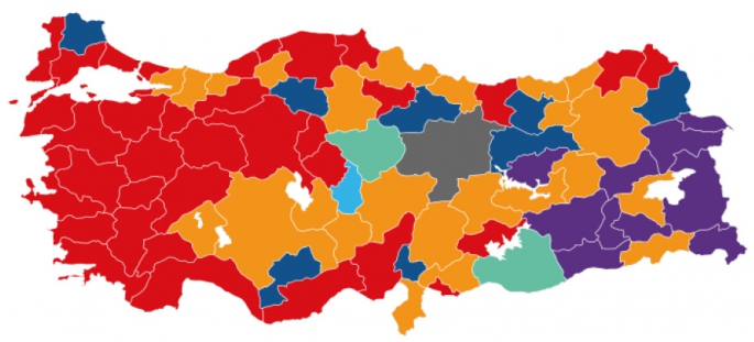 TÜRKİYE HARİTASI KIRMIZIYA BÜRÜNDÜ: Ana  muhalefef partisi CHP, Türkiye genelinde önde